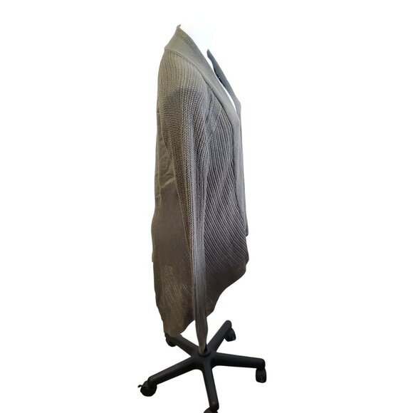 Prana Olive Green Open Front Diamond Cardigan Sweater Med Hemp/Organic Cotton - Picture 3 of 14